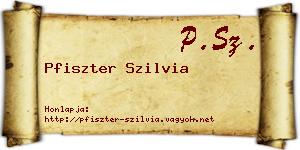 Pfiszter Szilvia névjegykártya