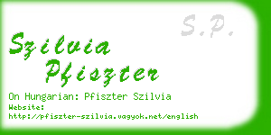 szilvia pfiszter business card
